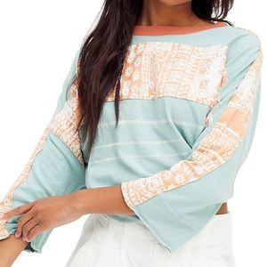 Free people Happiness in bloom blue top